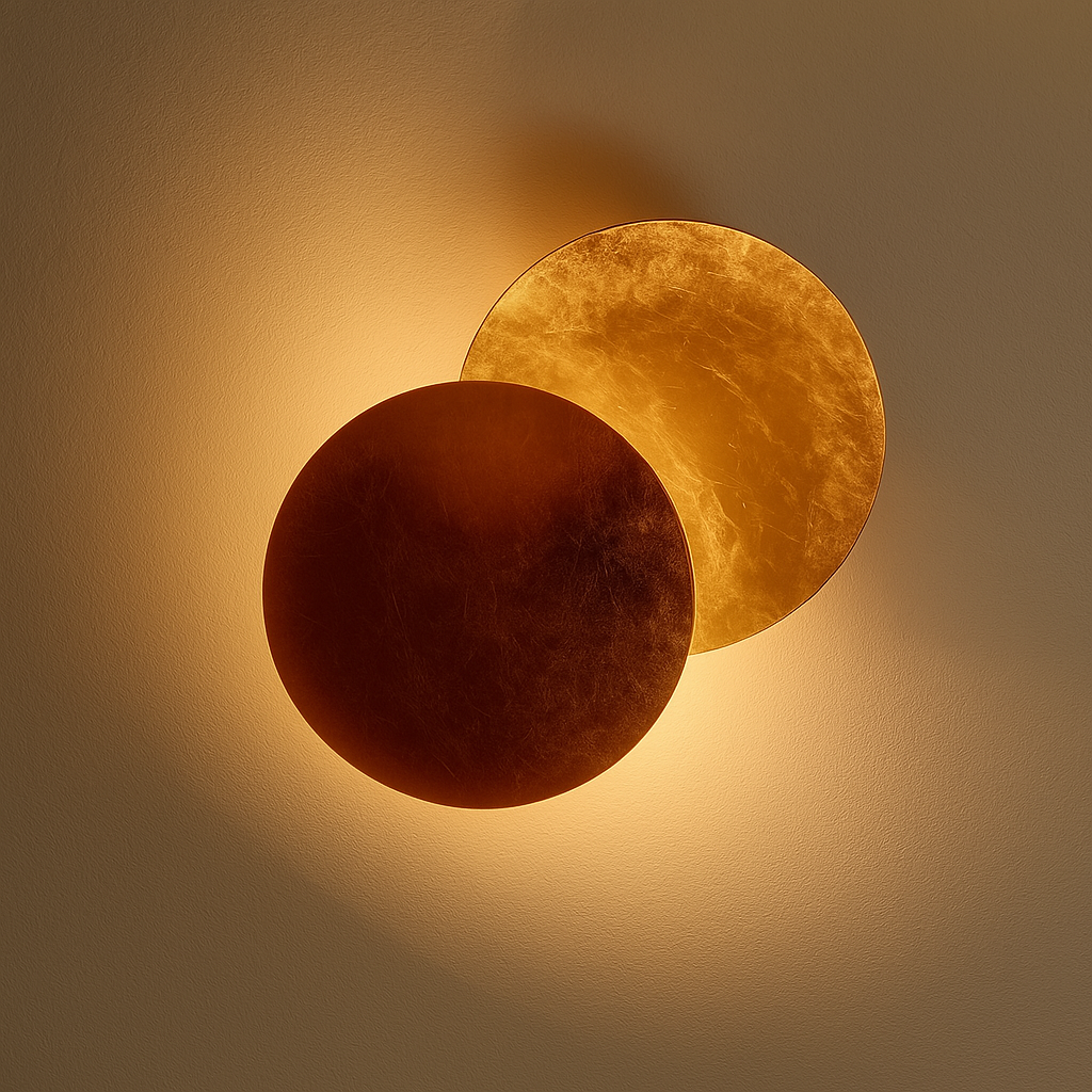 Wall Sconce - Modern Scandinavian Art in the Shape of an Eclipse.