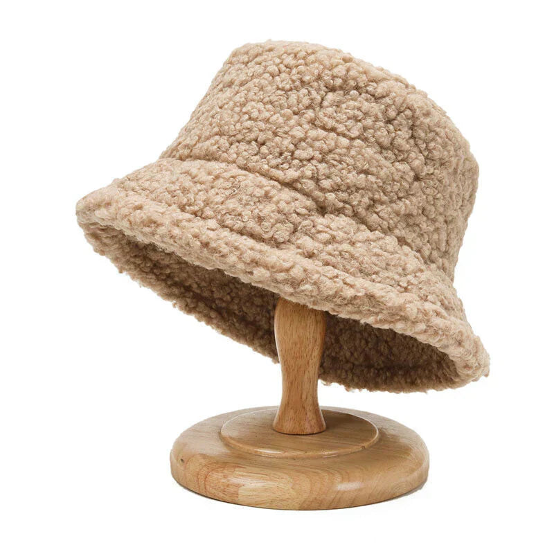Warm Fashionable Teddy Bucket Hat - Livia