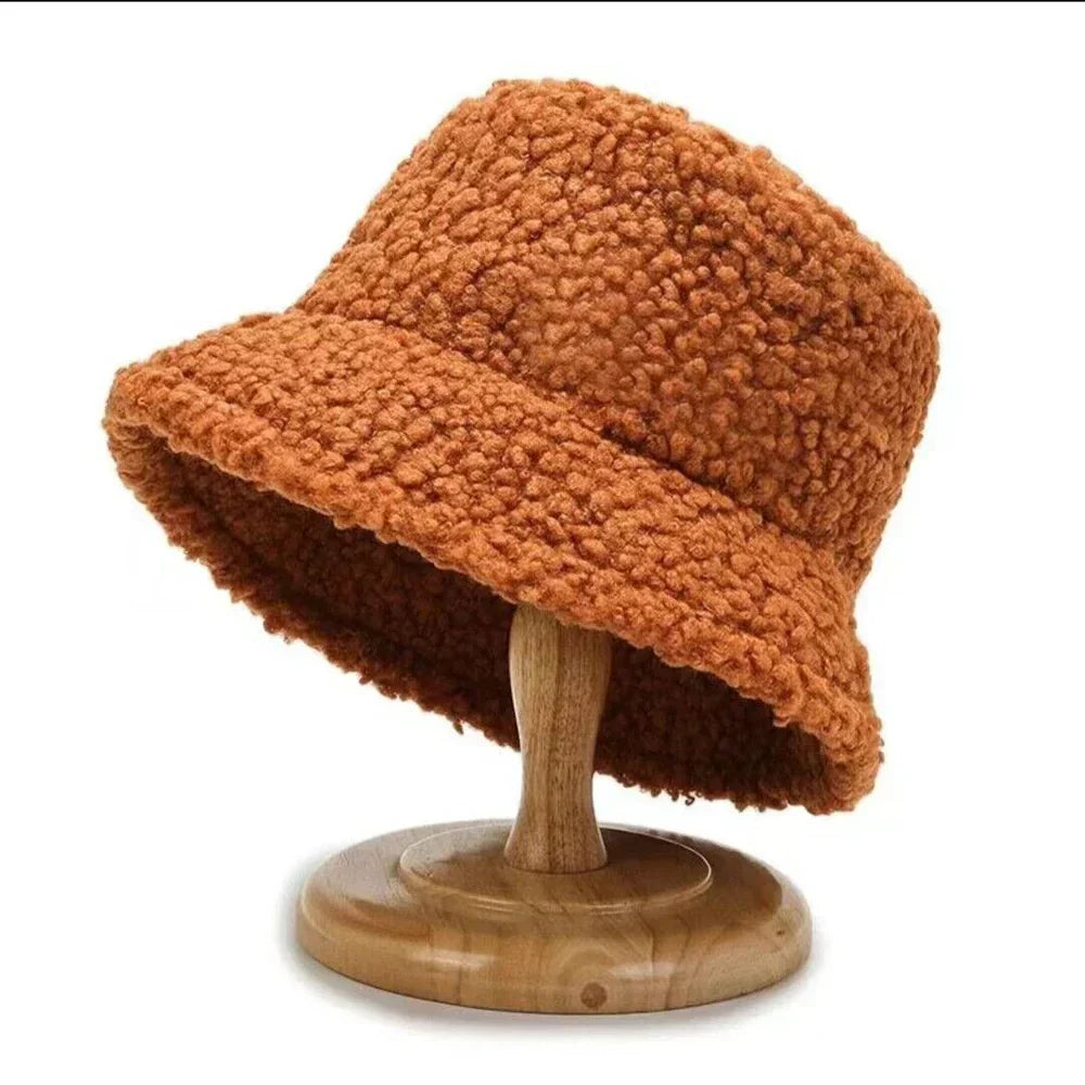 Warm Fashionable Teddy Bucket Hat - Livia