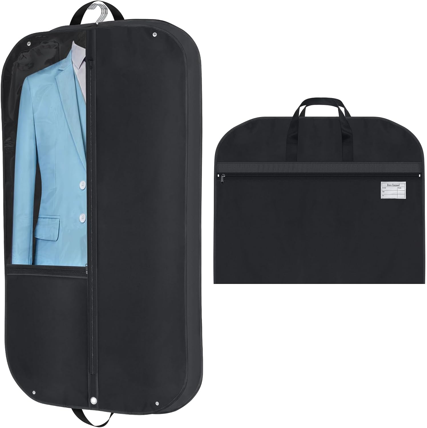 Waterproof Oxford Garment Bag – Suit Cover with Gusset & Pockets (2-Pack)