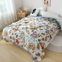 Couverture en coton botanique Wildflower Reverie