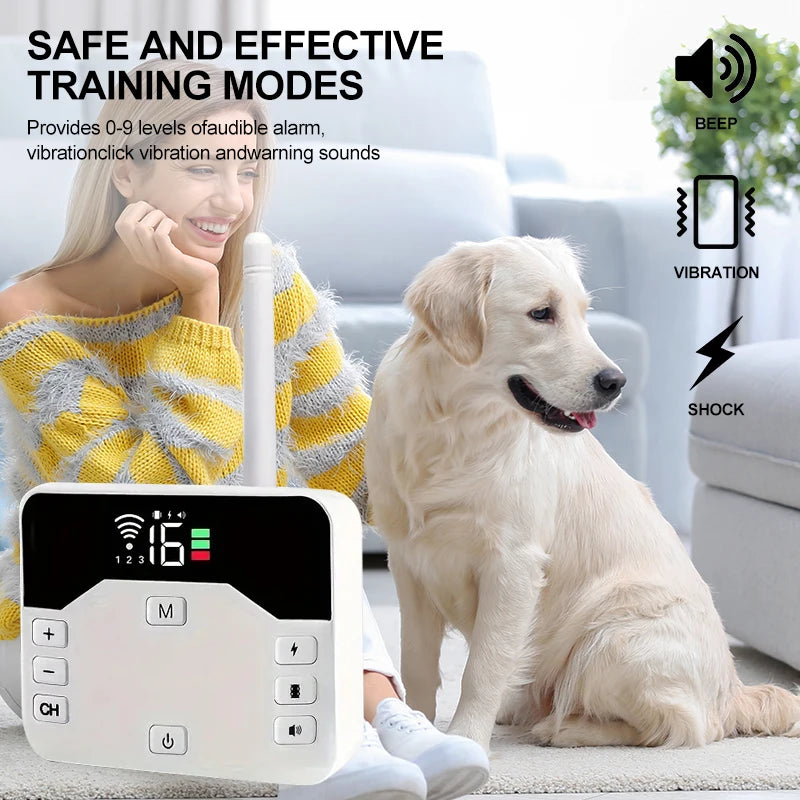 Wireless Fence & Training Collar 2-in-1 - Waterproof & Rechargeable