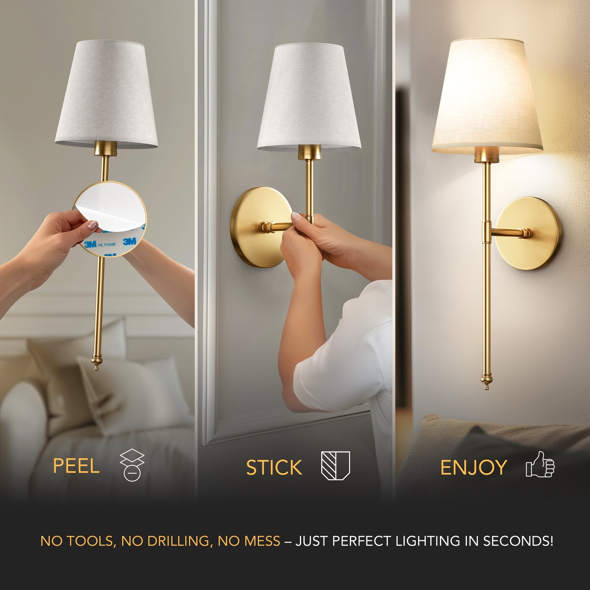 Wireless Wall Lights (Set of 2)