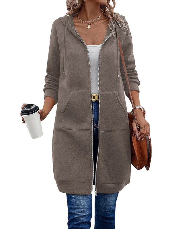 Women – relaxed zip-up fleece hoodie