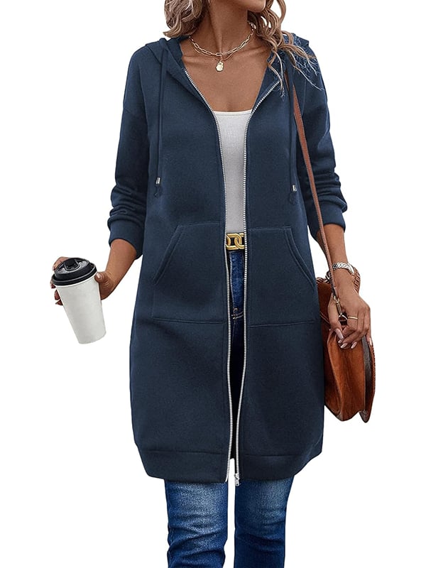 Women – relaxed zip-up fleece hoodie