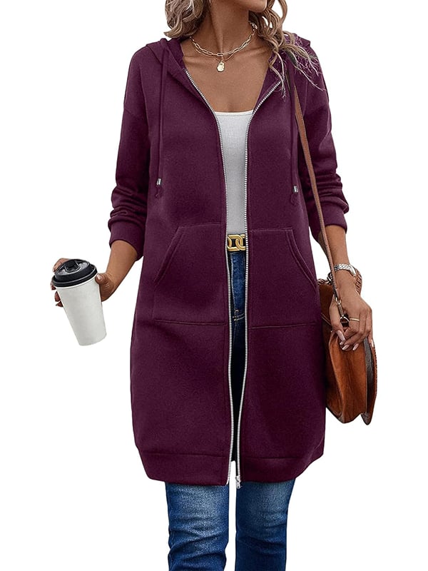 Women – relaxed zip-up fleece hoodie
