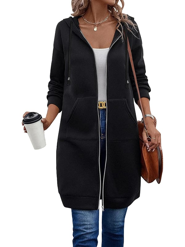Women – relaxed zip-up fleece hoodie