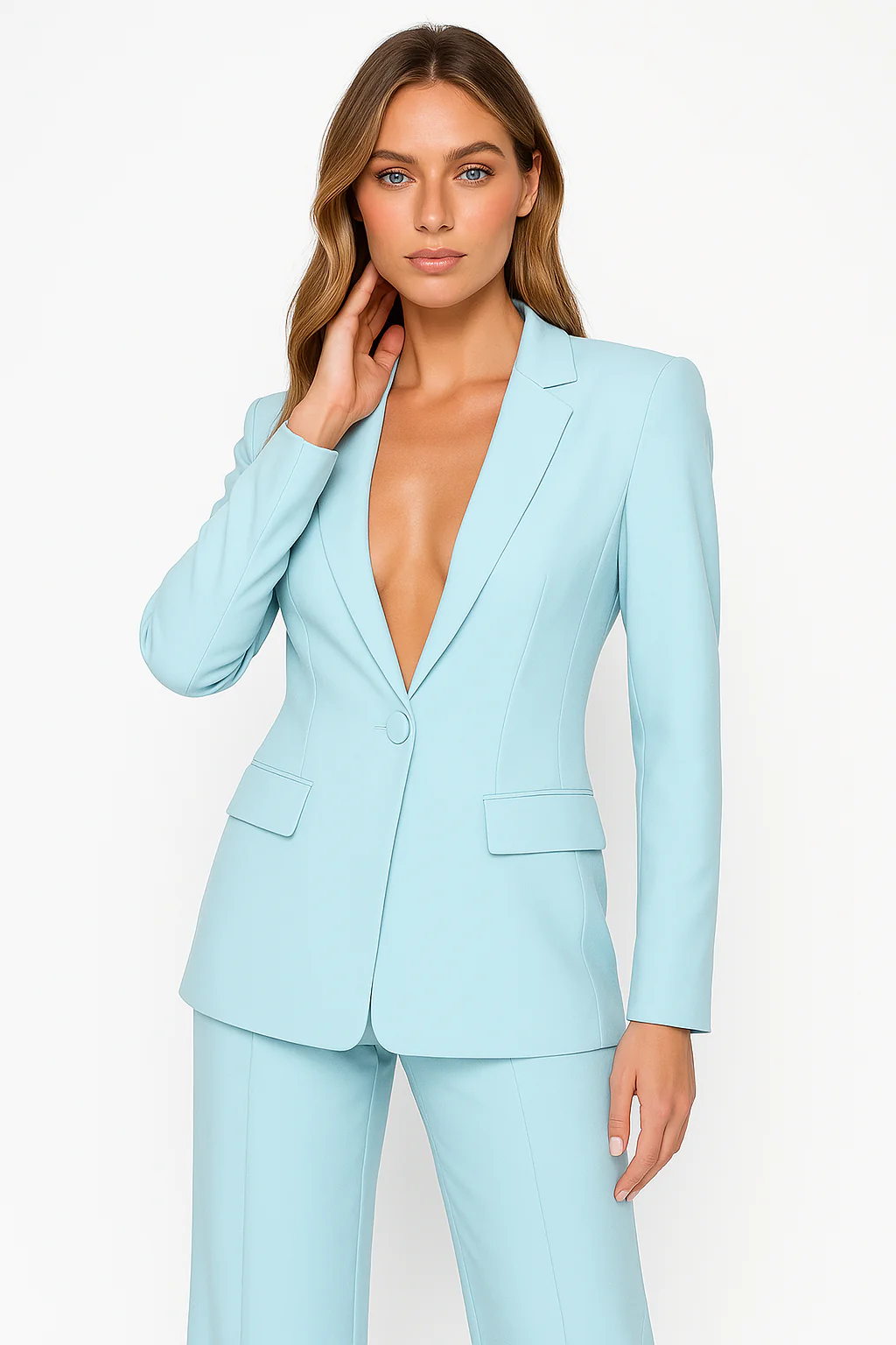 Women's Autumn Suit Set - Blazer and Straight Trousers