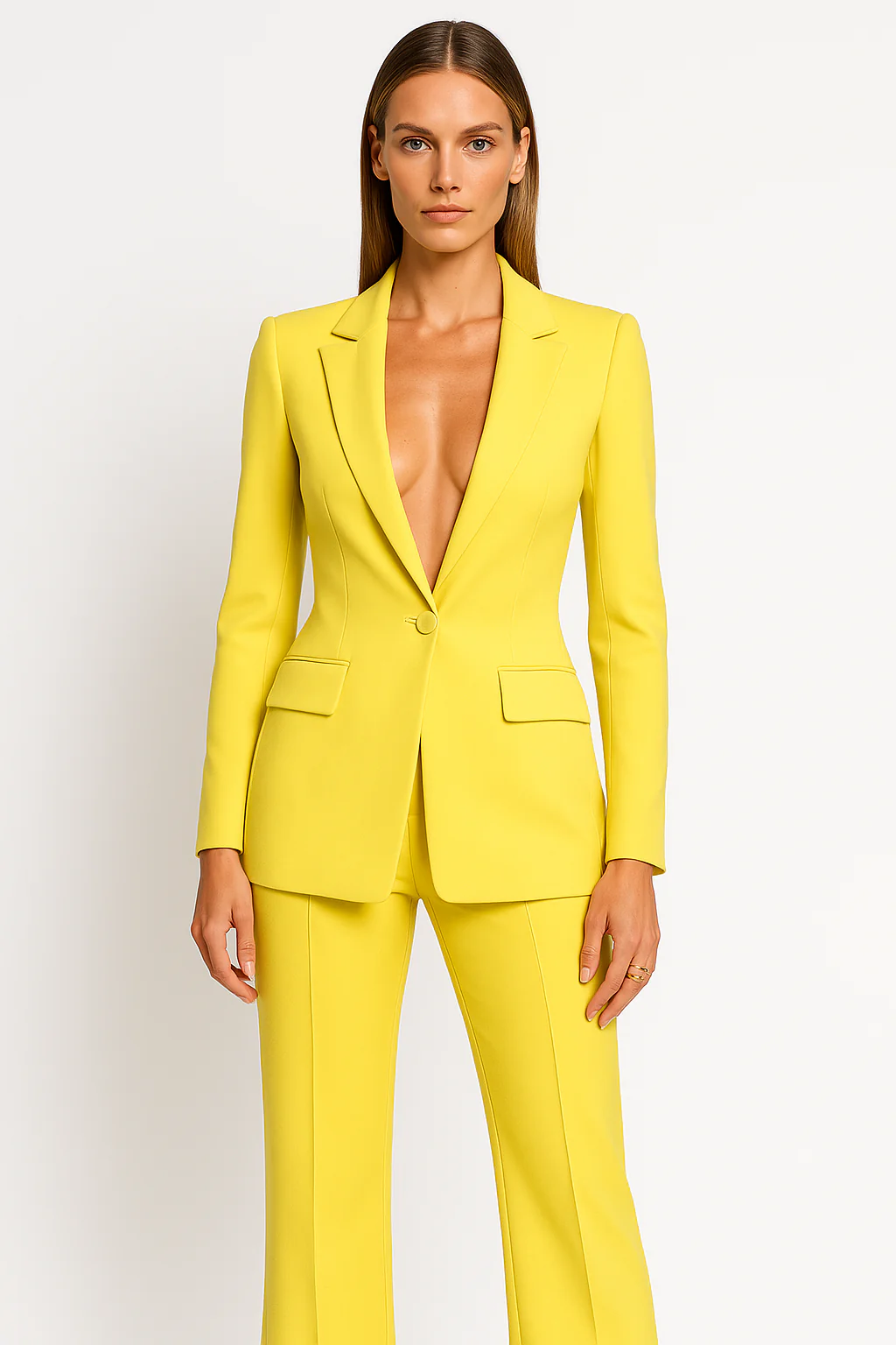 Women's Autumn Suit Set - Blazer and Straight Trousers