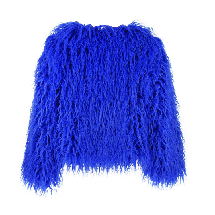Women's Faux Fur Coat with Long Sleeves