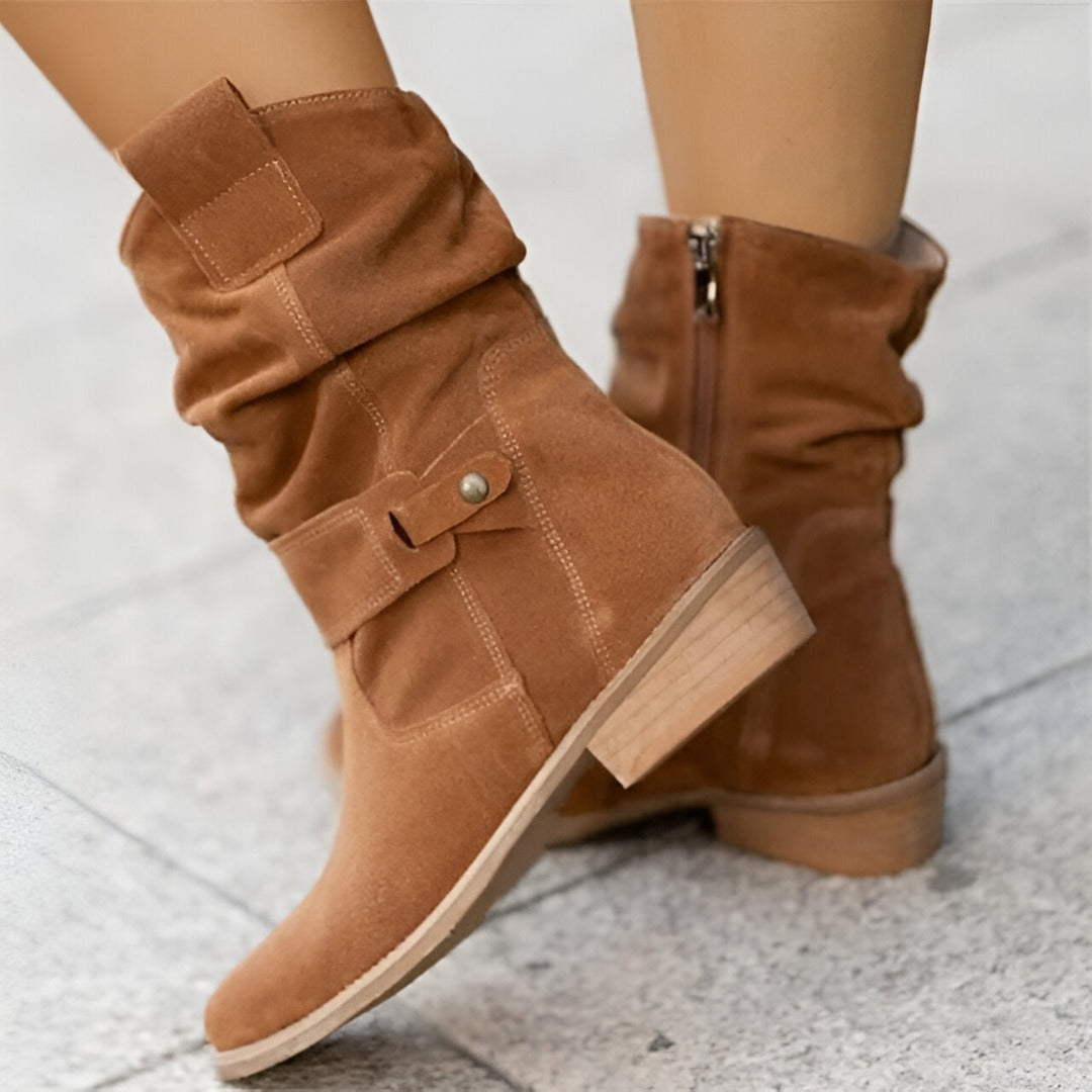 Women's Faux Suede Boots with Plush & Comfort | Olvoria Fashion