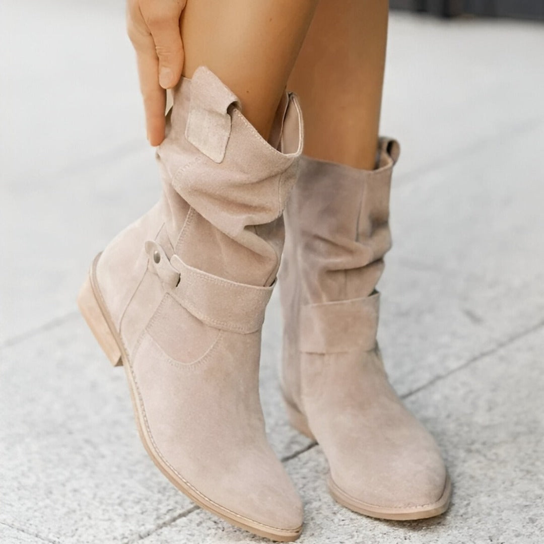 Women's Faux Suede Boots with Plush & Comfort | Olvoria Fashion