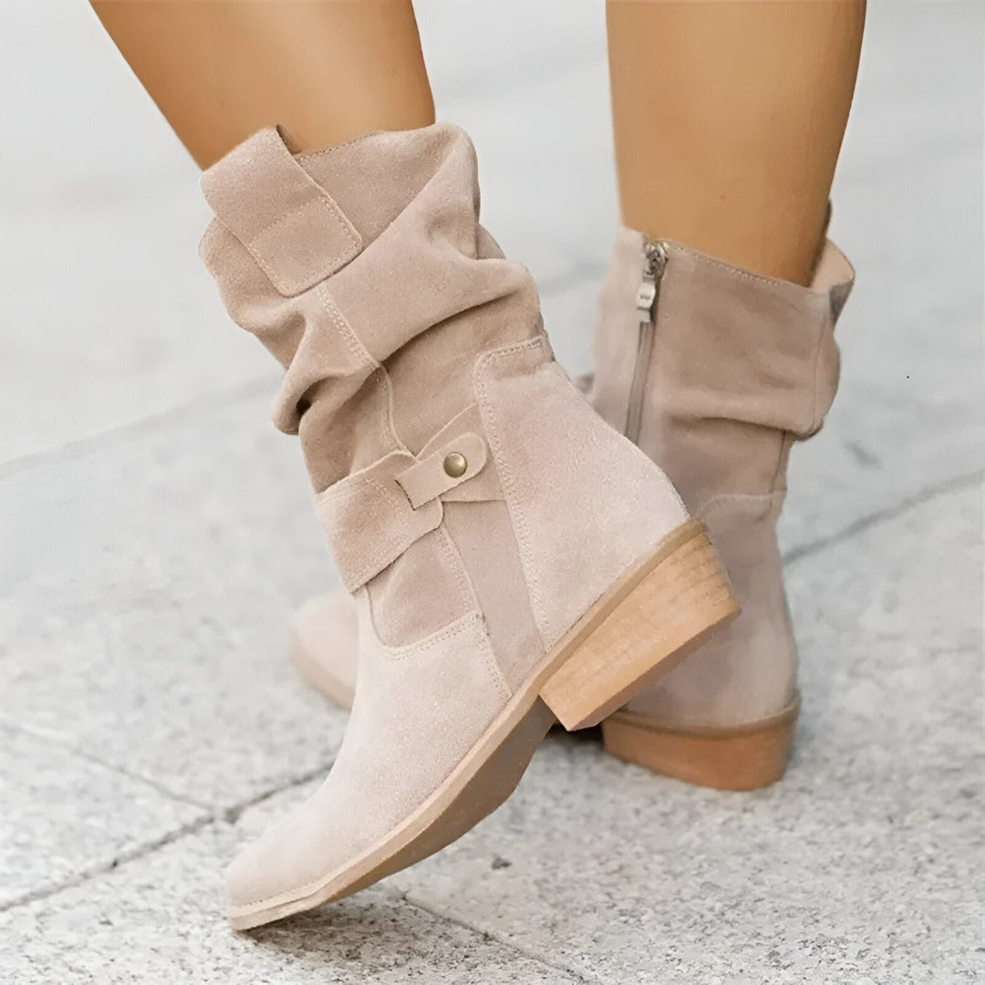 Women's Faux Suede Boots with Plush & Comfort | Olvoria Fashion