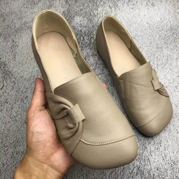 Women's Leather Shoes with Soft Sole and Non-Slip Surface