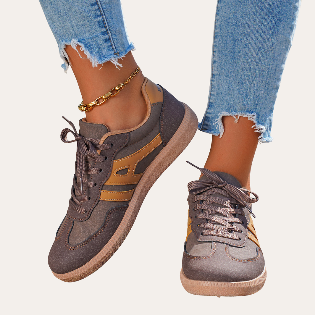 Women's Orthopaedic Leather Trainers - Comfortable Leisure Shoes with Arch Support, Soft Sole & Ergonomic Last