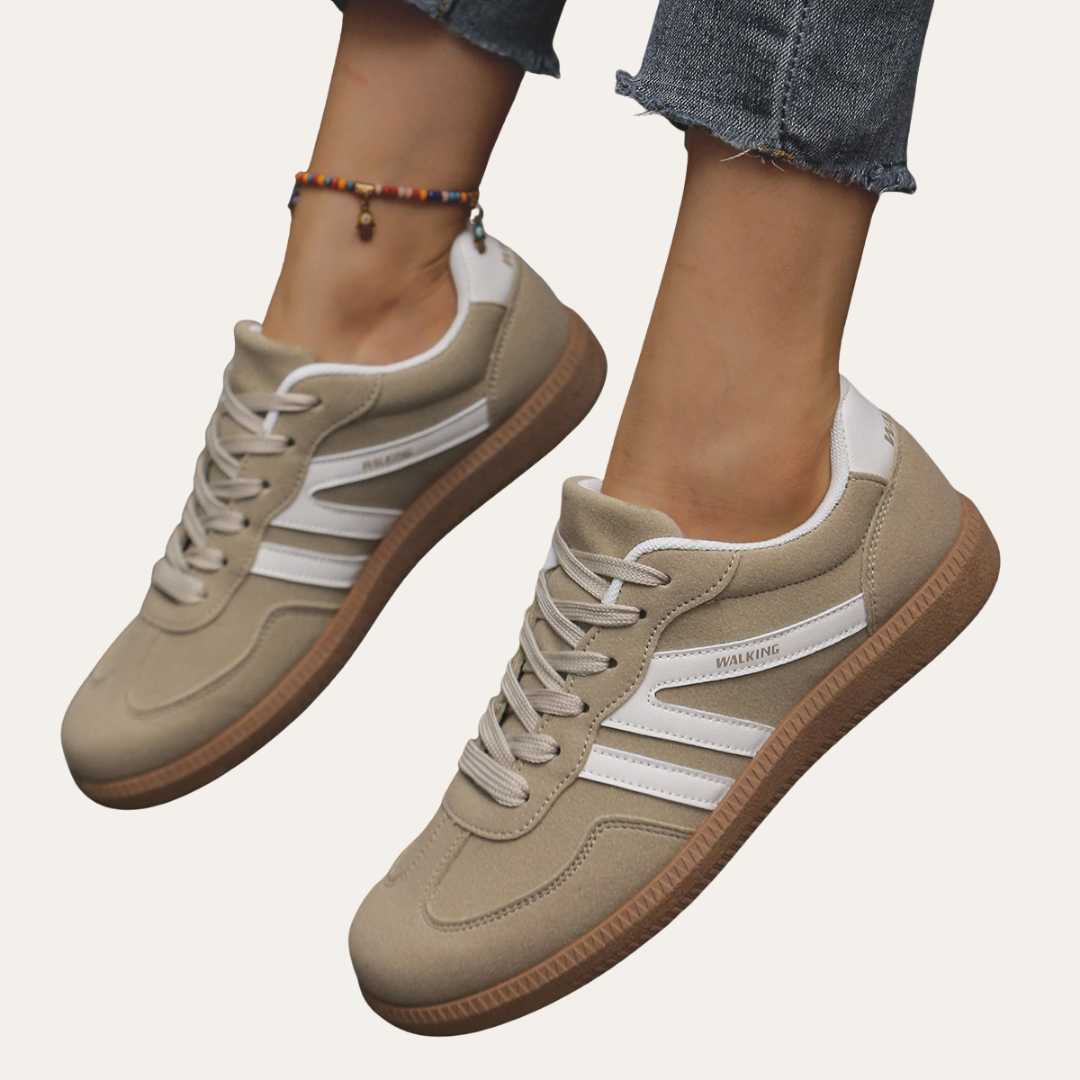 Women's Orthopaedic Leather Trainers - Comfortable Leisure Shoes with Arch Support, Soft Sole & Ergonomic Last