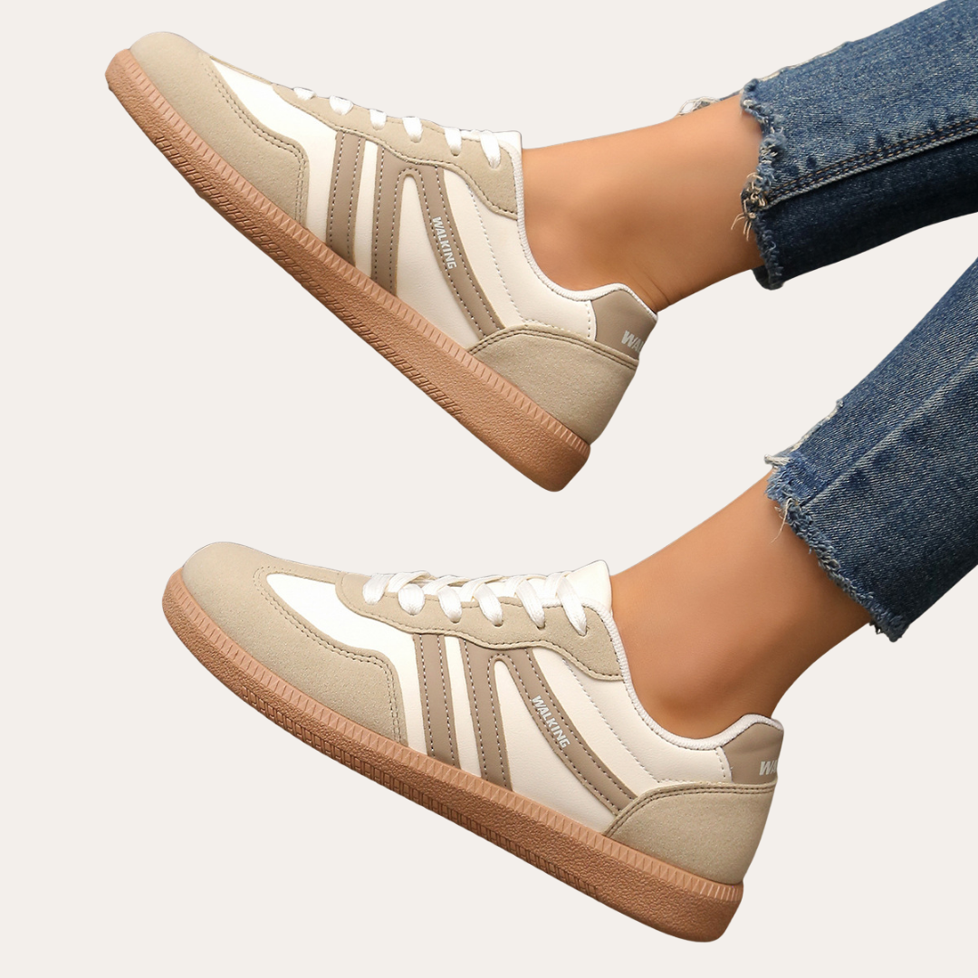 Women's Orthopaedic Leather Trainers - Comfortable Leisure Shoes with Arch Support, Soft Sole & Ergonomic Last