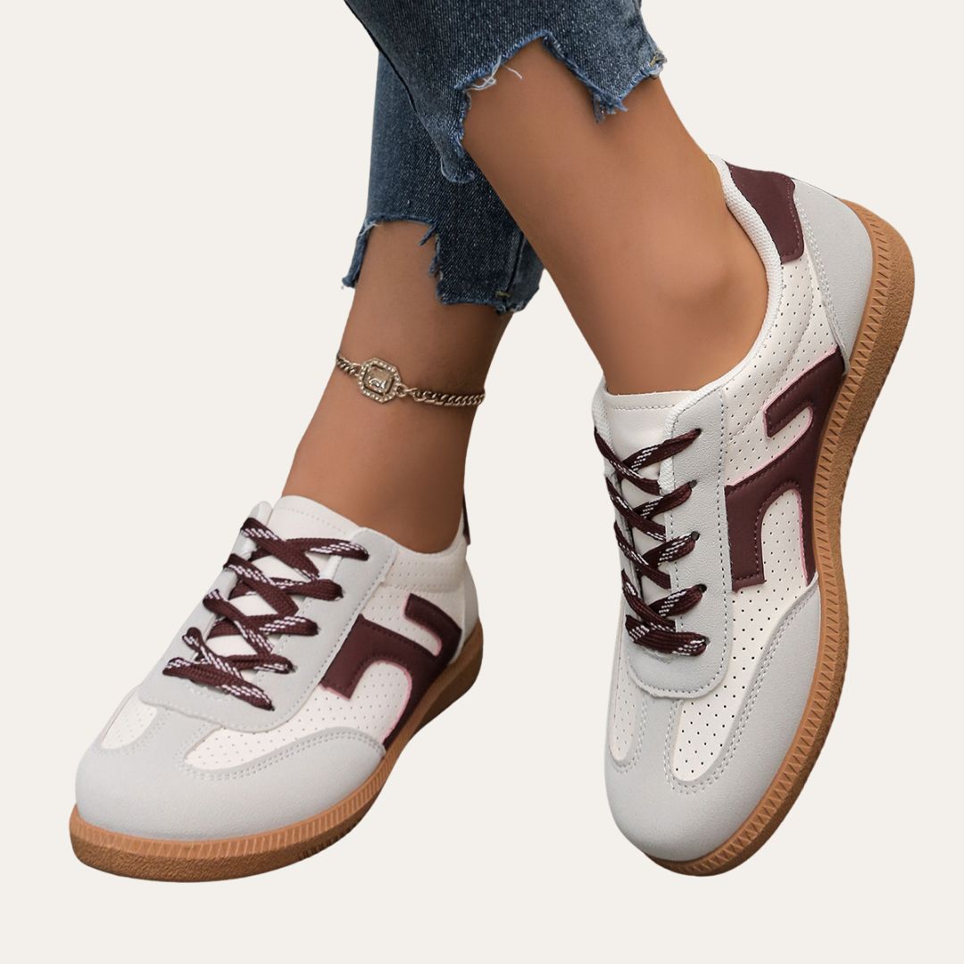 Women's Orthopaedic Leather Trainers - Comfortable Leisure Shoes with Arch Support, Soft Sole & Ergonomic Last