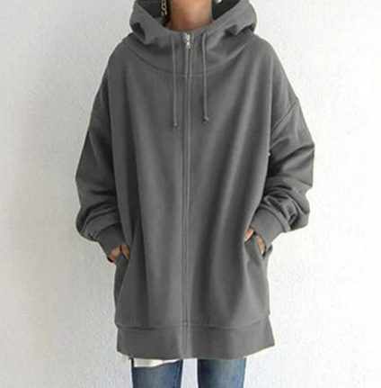 Women's Zip-Up Hoodie for Autumn/Winter