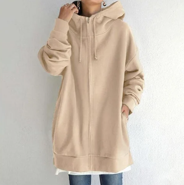 Women's Zip-Up Hoodie for Autumn/Winter